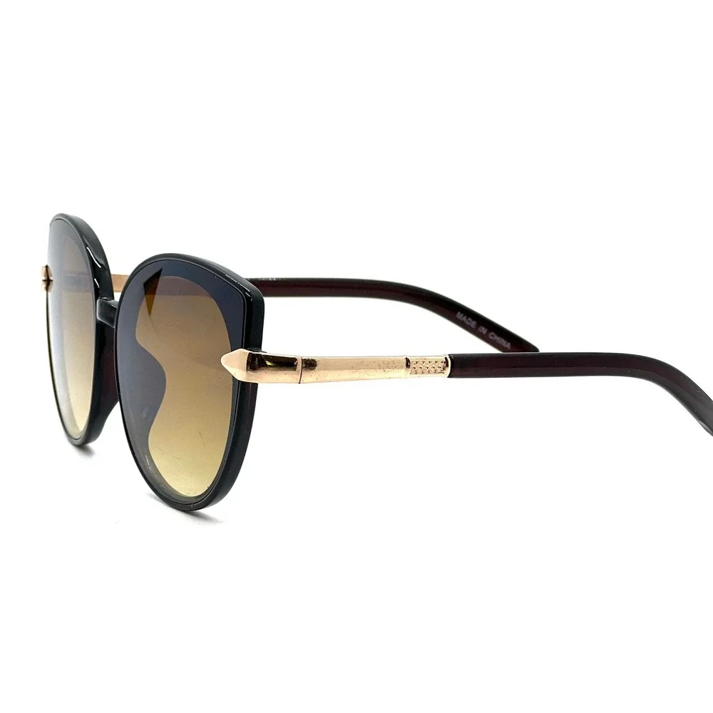 Womens Cat Eye Sunglasses Designer Fashion Shades Bronze Brown Lens Oversized‎